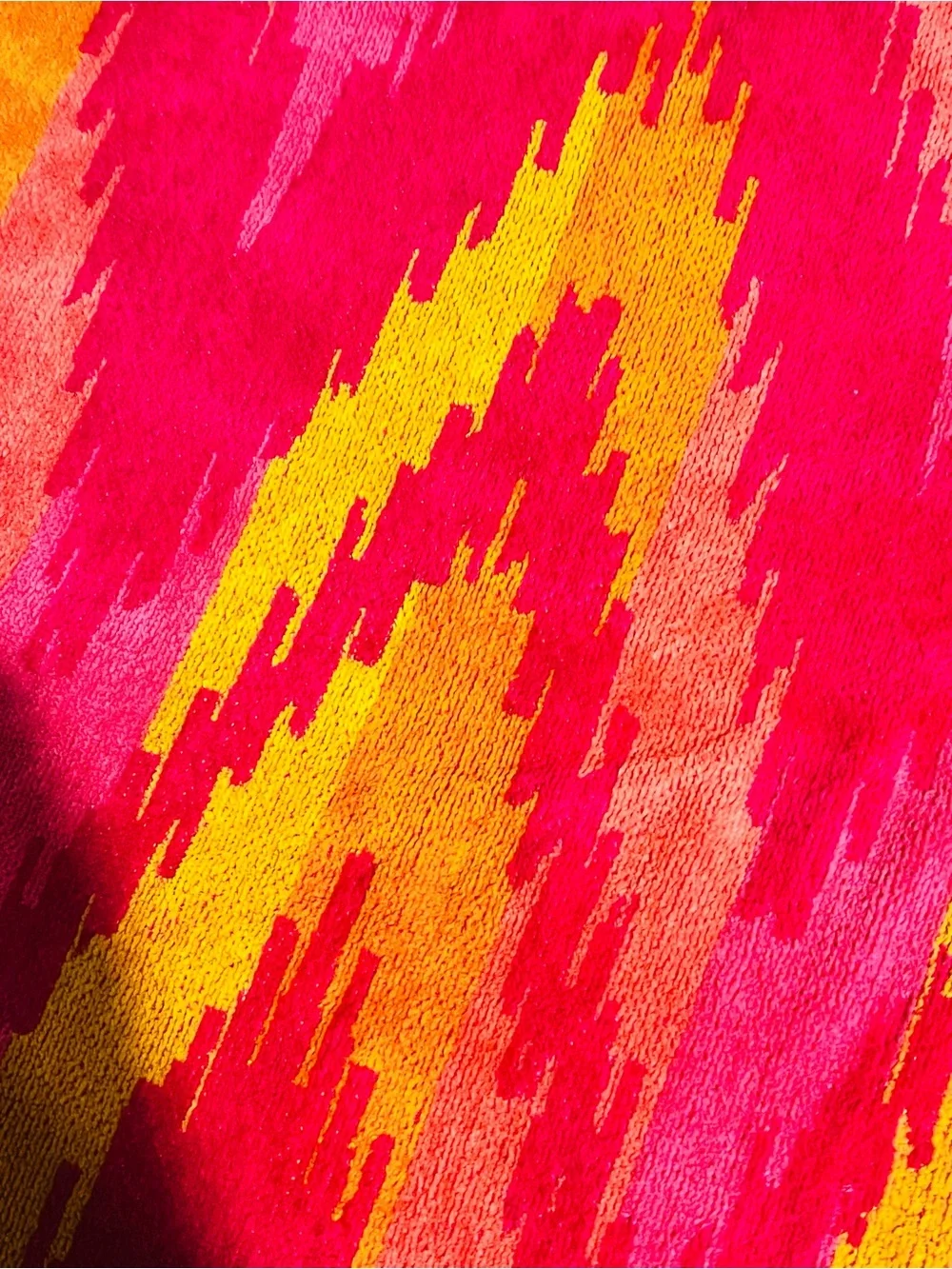 Brightly Colored Yellow Orange Fuchsia Chevron Beach Towel